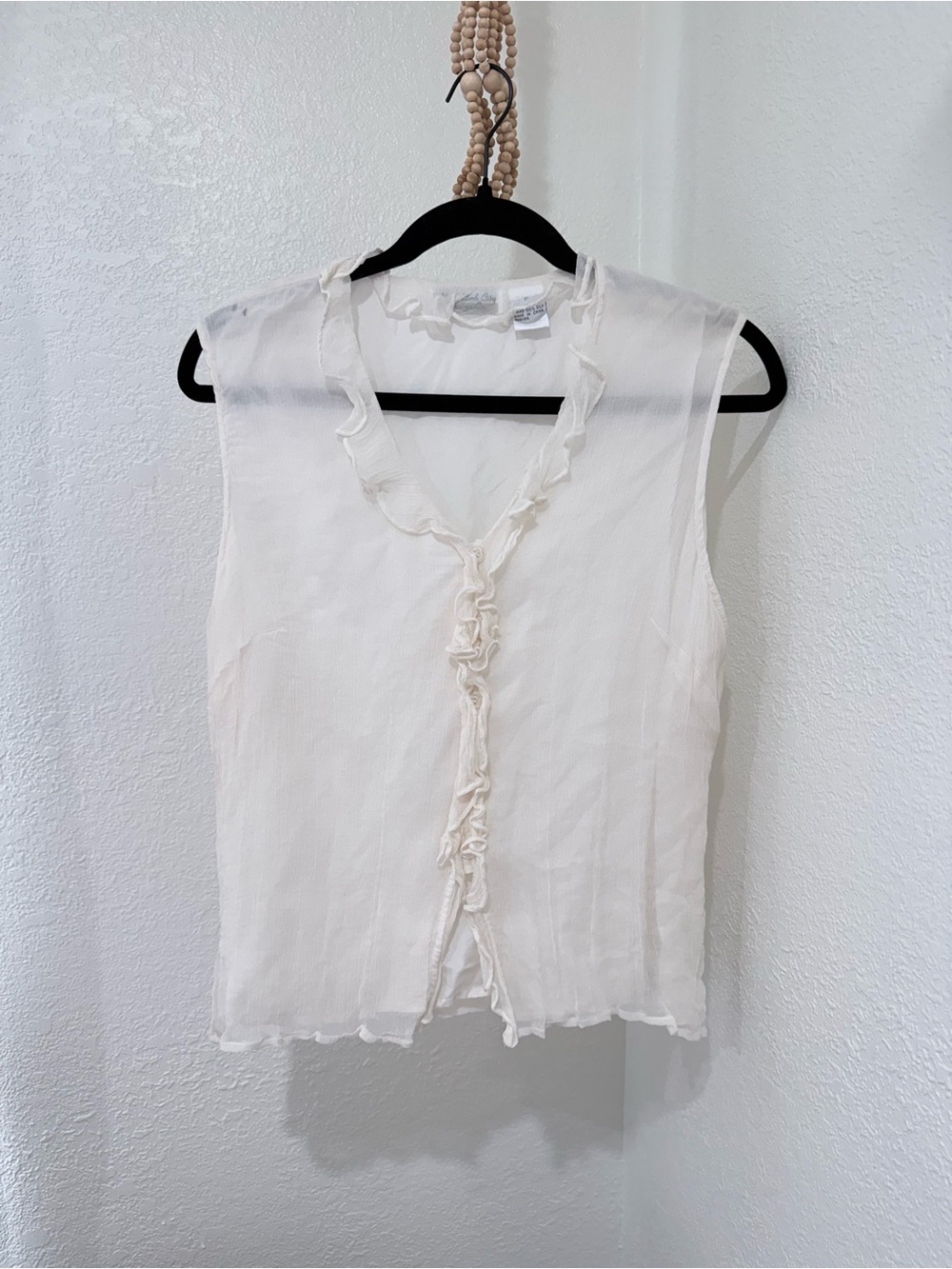 New York City Design Co. Vintage Cream Silk Blouse